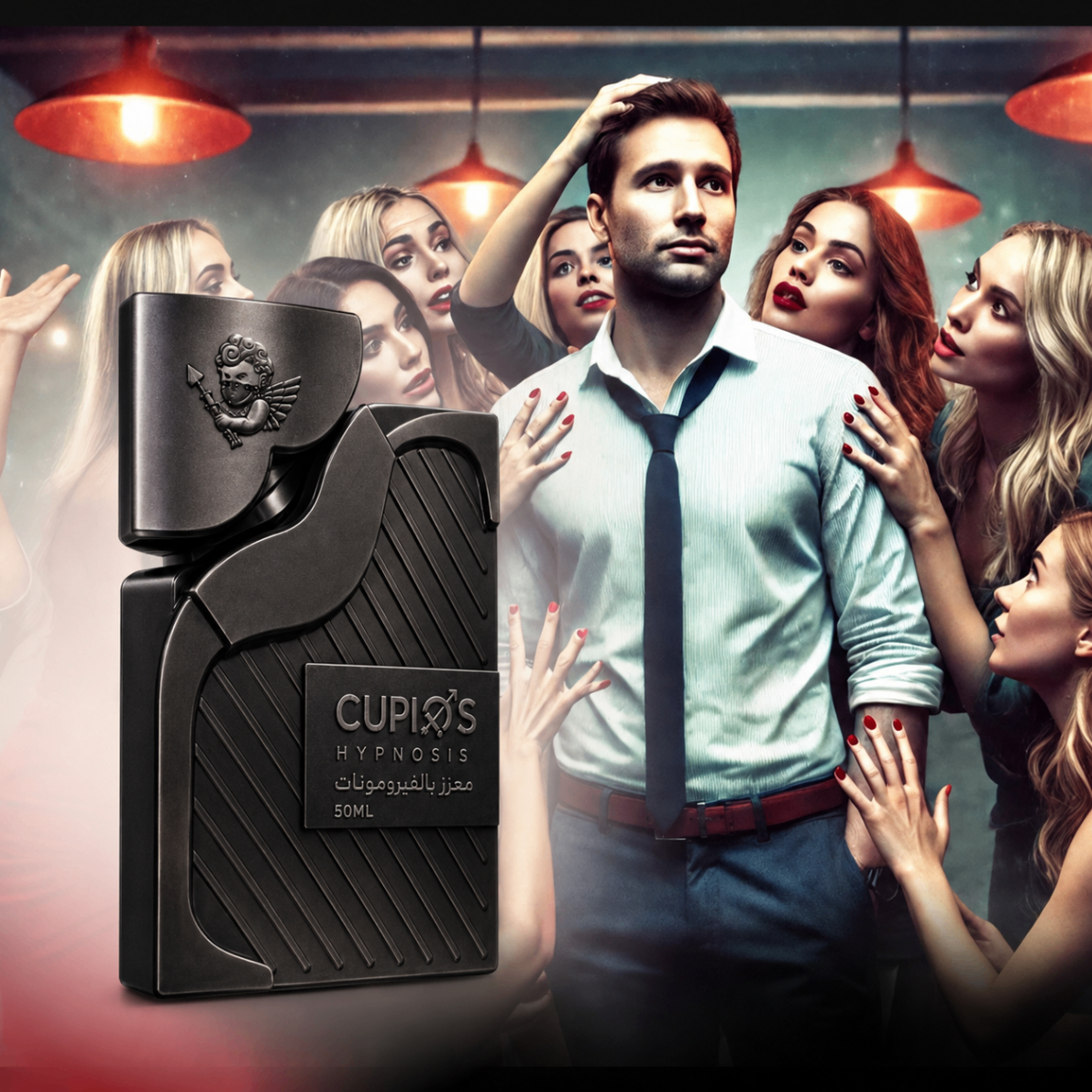 Hombre irresistible con Cupids Hypnosis